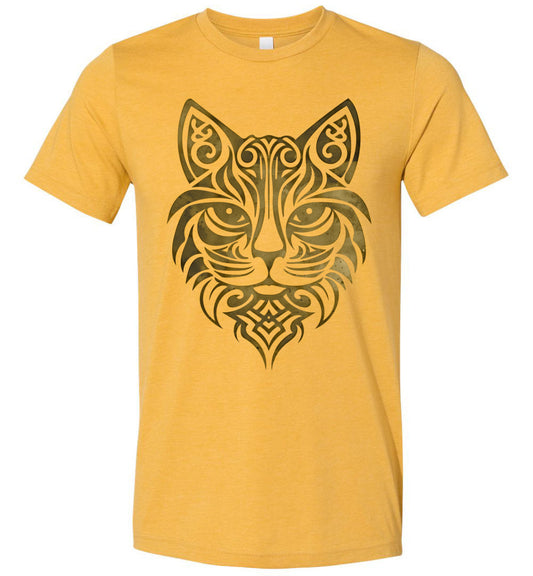 Norse Knotwork Cat Graphic T-Shirt ( gold) s-4xl