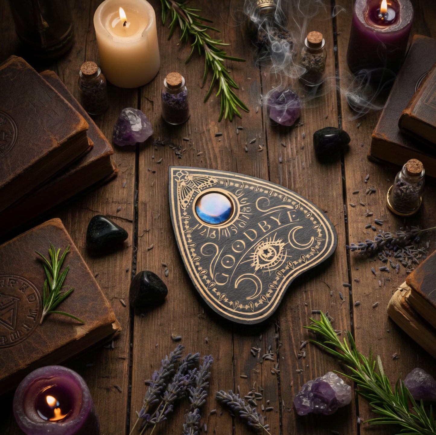 Handmade Black Ouija Planchette coaster set