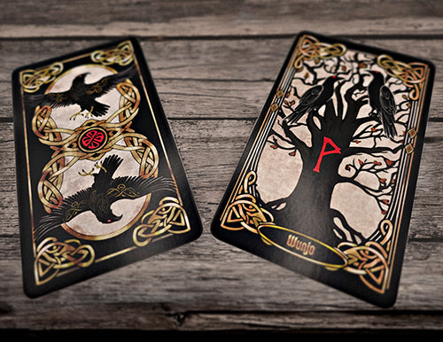 Futhark of the Shadowed Feather Runic Oracle Rune Deck GIFT SET