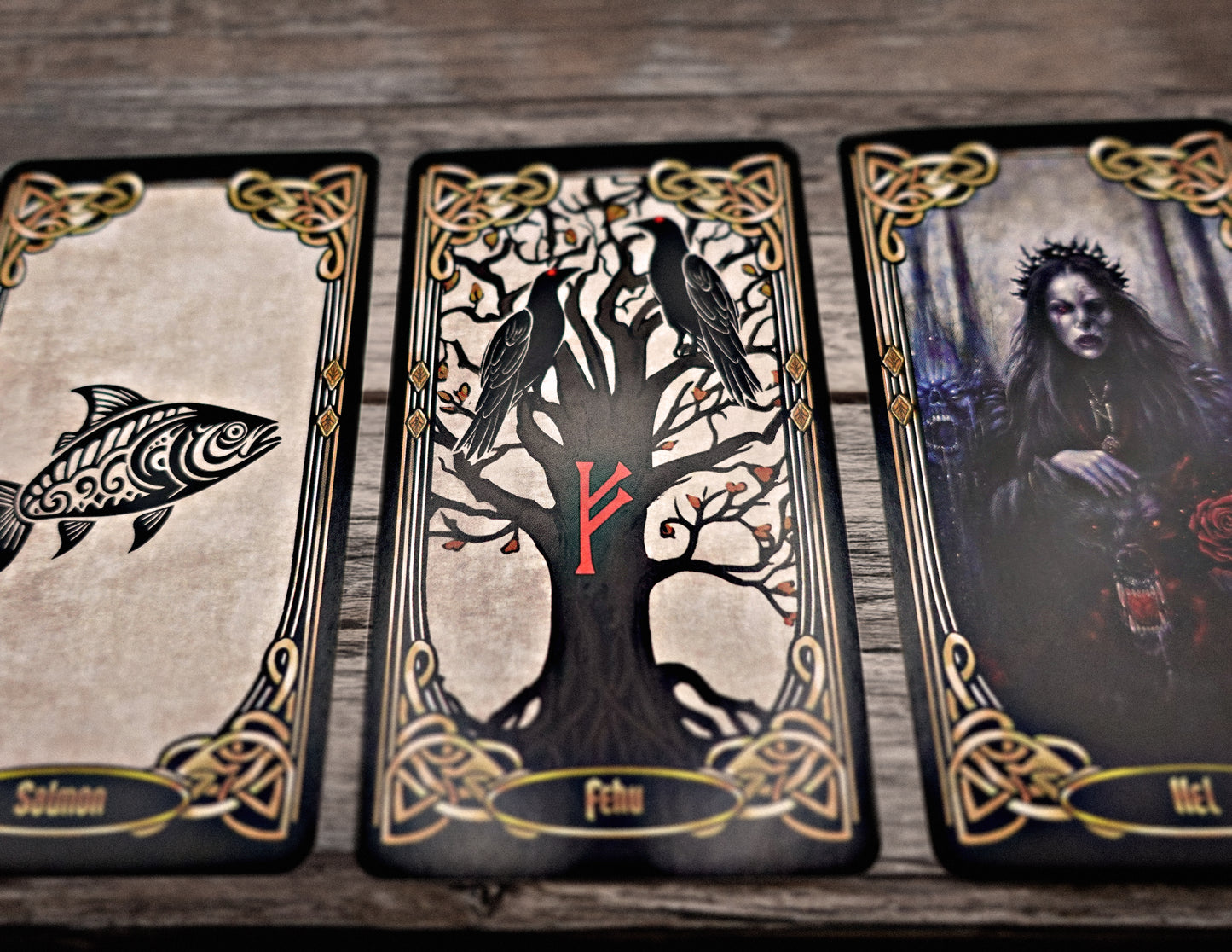Futhark of the Shadowed Feather Runic Oracle Rune Deck GIFT SET