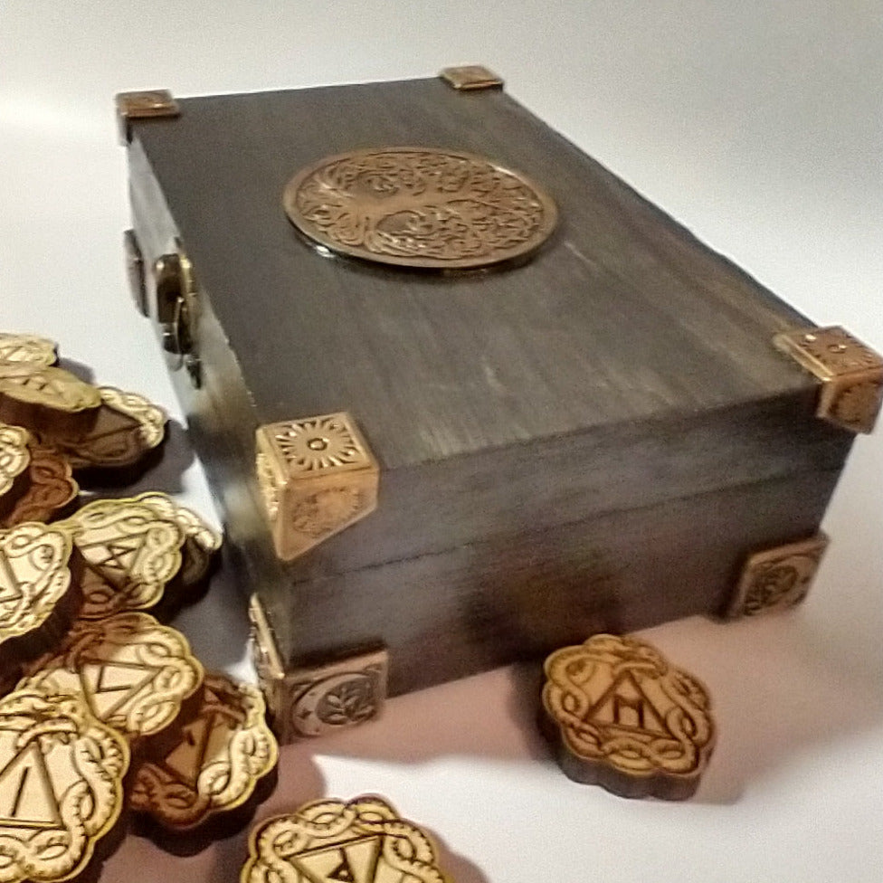 Norse Viking Elder Futhark Pocket Rune Set, jormungand serpent - Inlumined Arts LLC