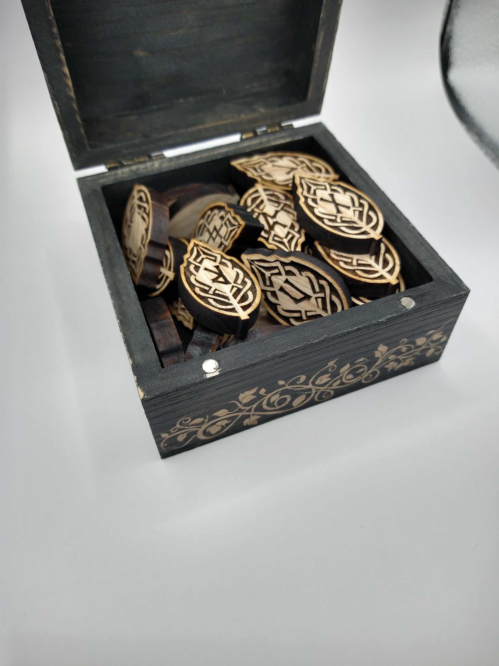 Norse Viking Elder Futhark LEAF Rune Set yggdrasil ASH WOOD worldtree - Inlumined Arts LLC