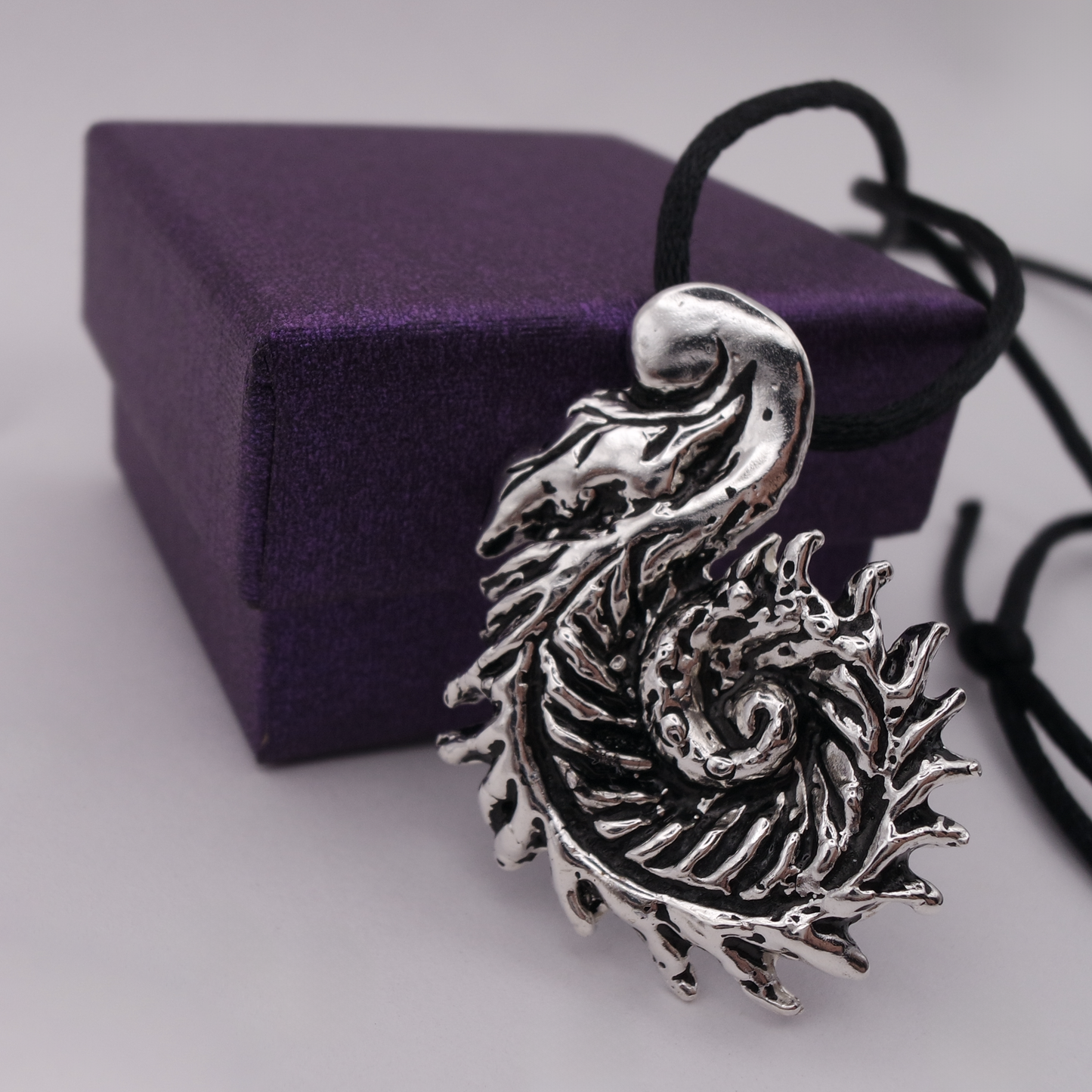Sterling Silver Fern Pendant sculptural Art Necklace