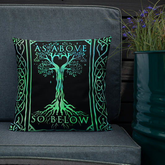 As above So below, witchy celtic knot throw pillow