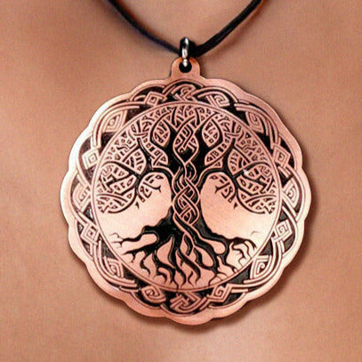 Rustic Copper Celtic Tree of Life Necklace Customizable
