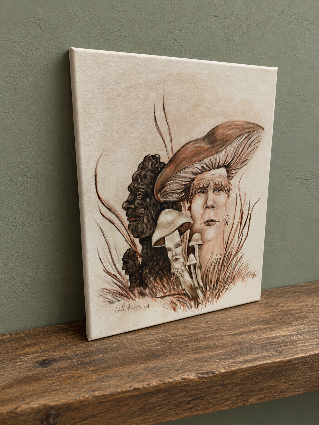 The Mushroom People Canvas Print, 11x14 wall art print