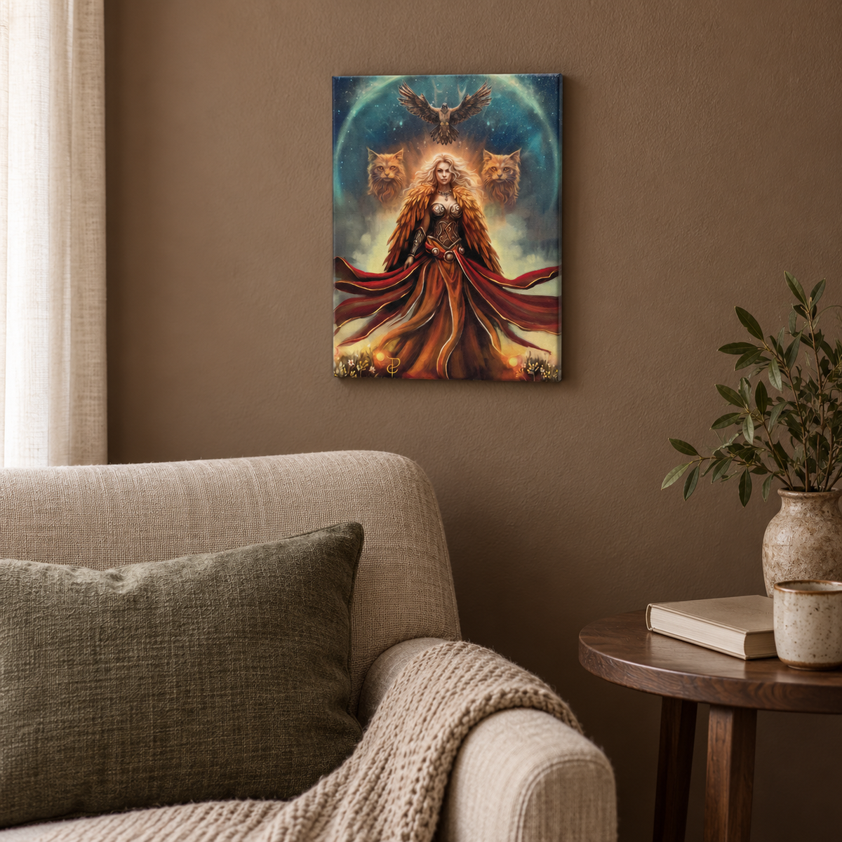 Freya Norse Goddess Canvas Print, 9x12 wall art