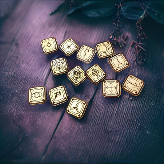 The Witches runes, Wooden Wiccan Pagan pocket rune divination set - Inlumined Arts LLC