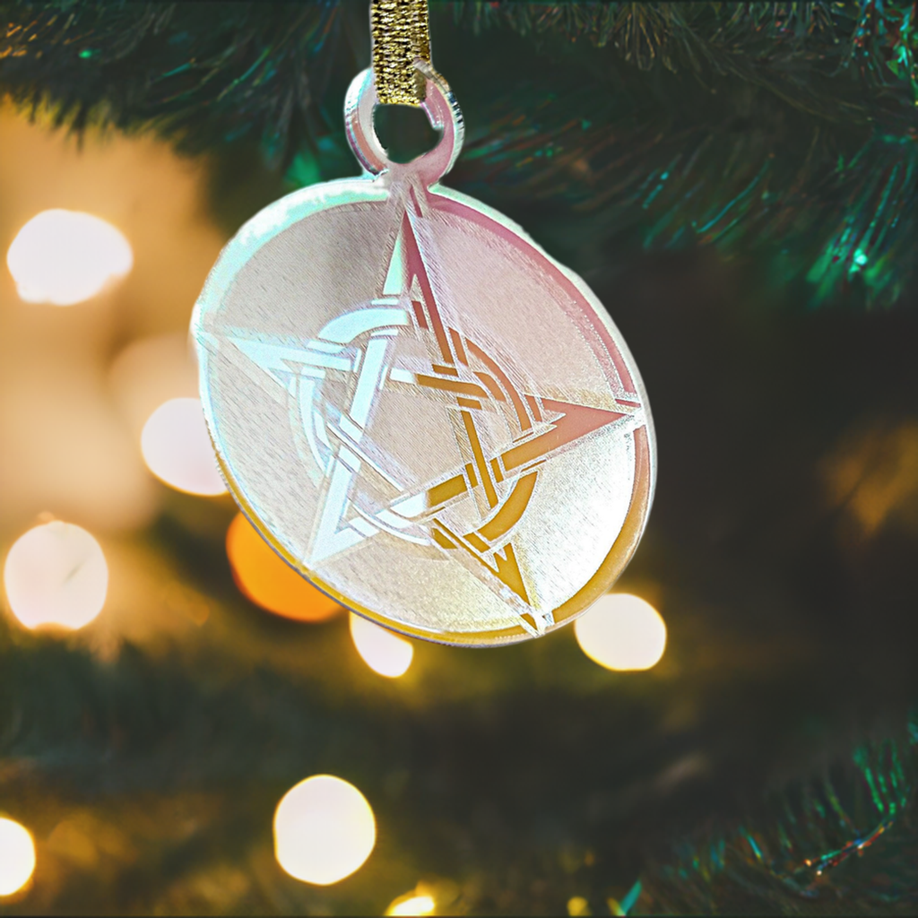 Pentacle Pentagram Star Holiday Yule Christmas ornament