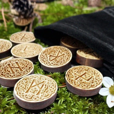 Norse Knot work Viking Rune Set, Elder Futhark Runes, Pocket Set - Inlumined Arts LLC
