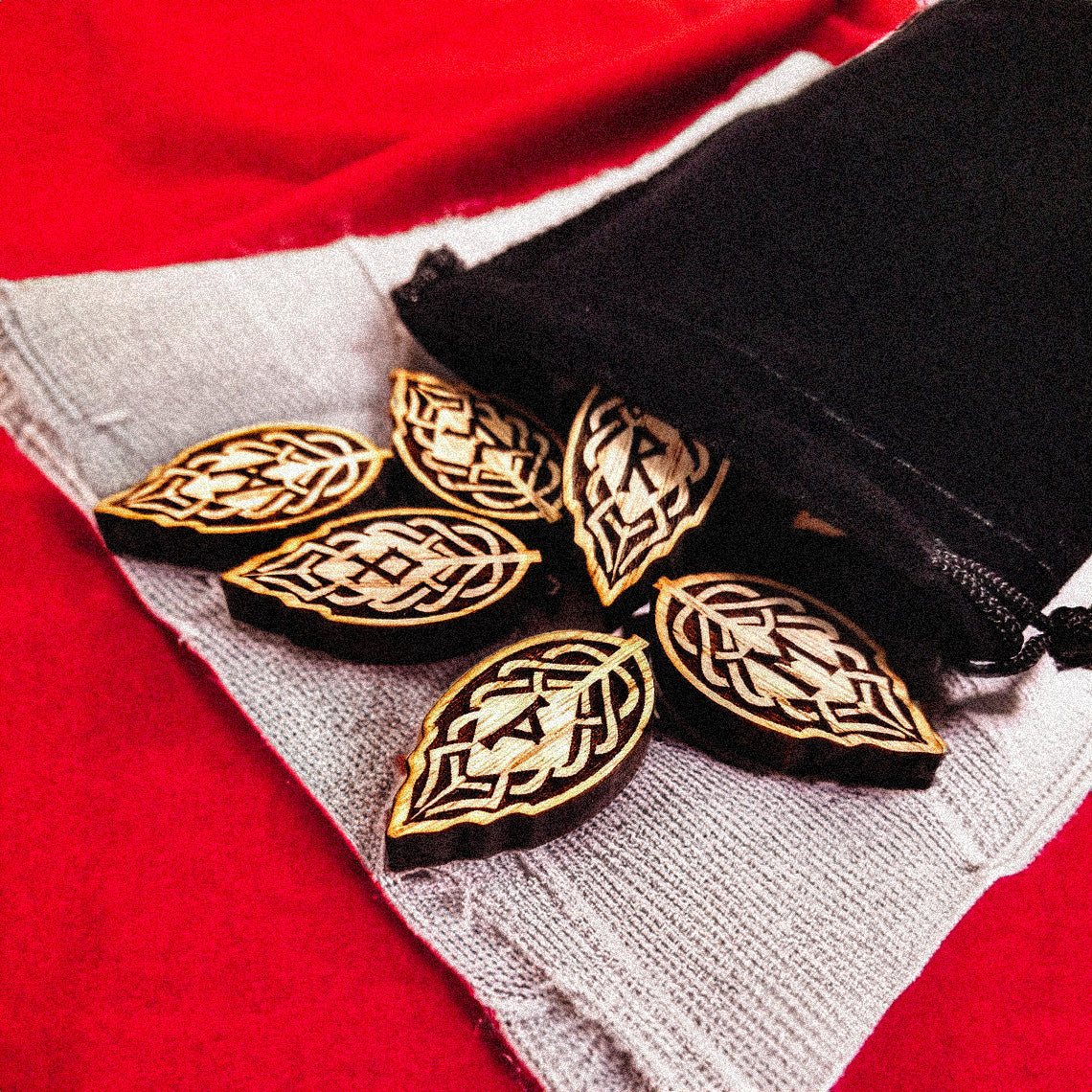 Norse Viking Elder Futhark LEAF Rune Set yggdrasil ASH WOOD worldtree - Inlumined Arts LLC