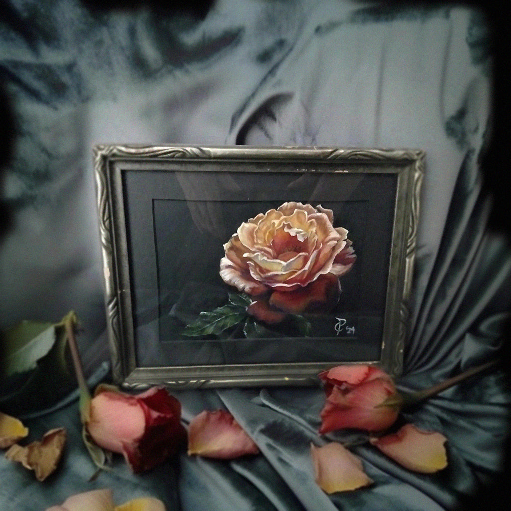 Oregon Rose Original Colored Pencil Framed Fine Art