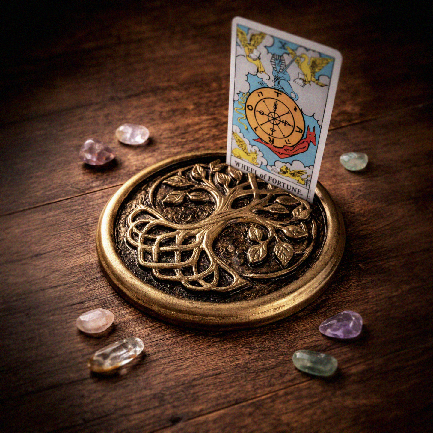 Gold Tree of Life Tarot Card Holder: Altar Decor eco resin