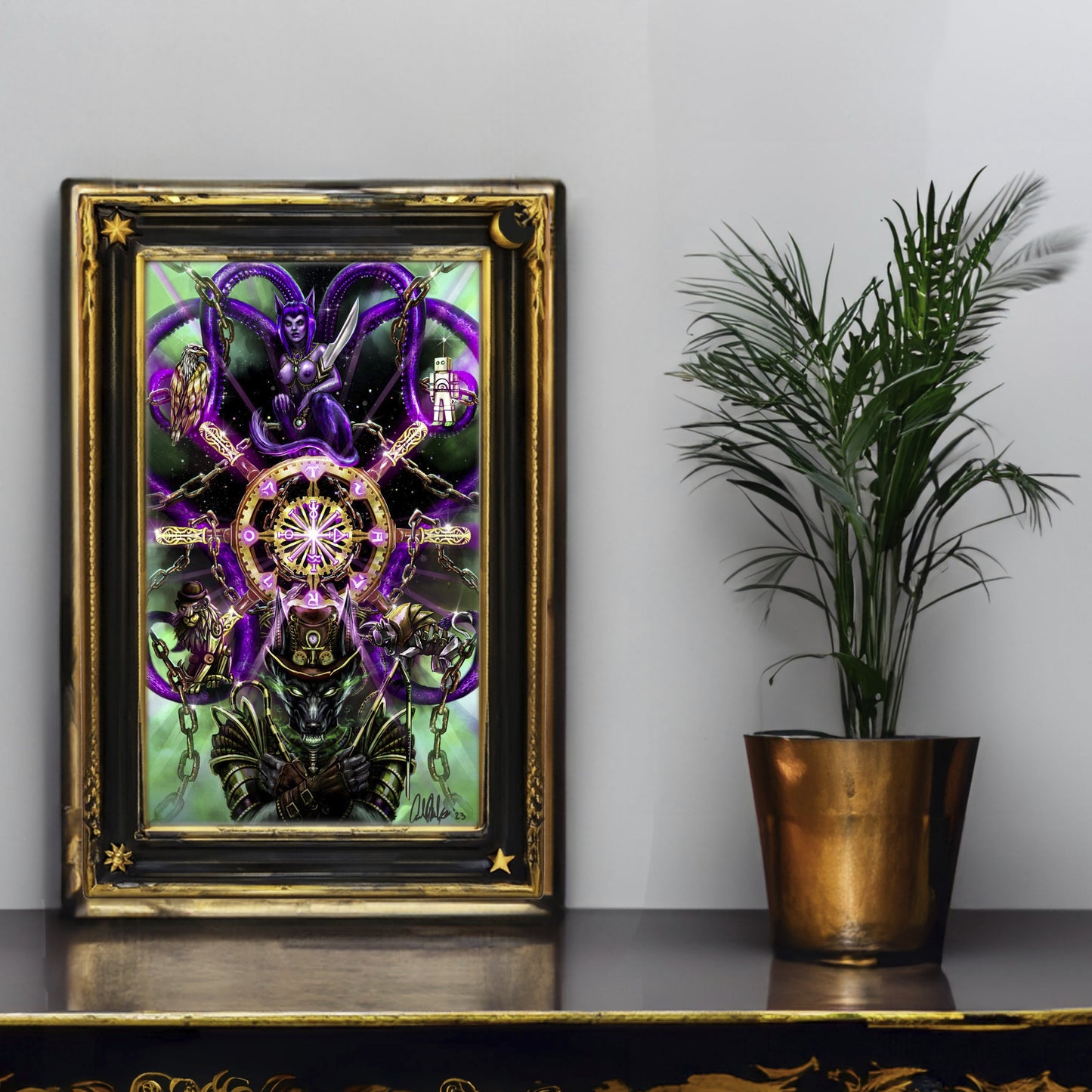 The Wheel of Fortune - Fantasy Tarot Card Art Print