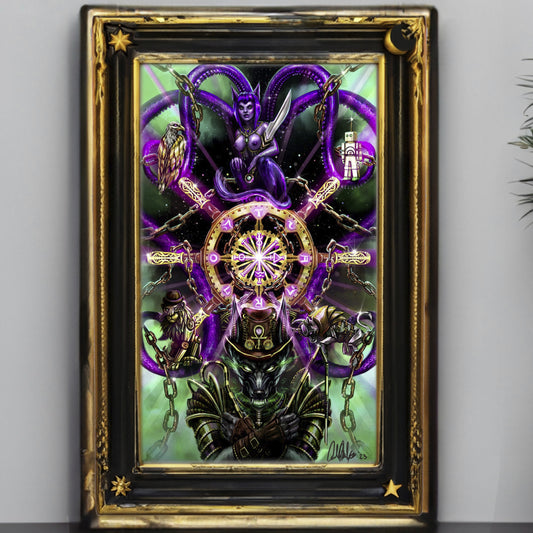 The Wheel of Fortune -  Fantasy Tarot Card Art Print