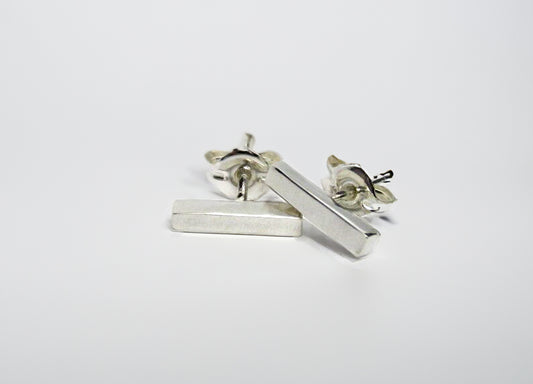 Sterling Silver Staple Studs MINIMALIST  Stud Earrings - Inlumined Arts LLC