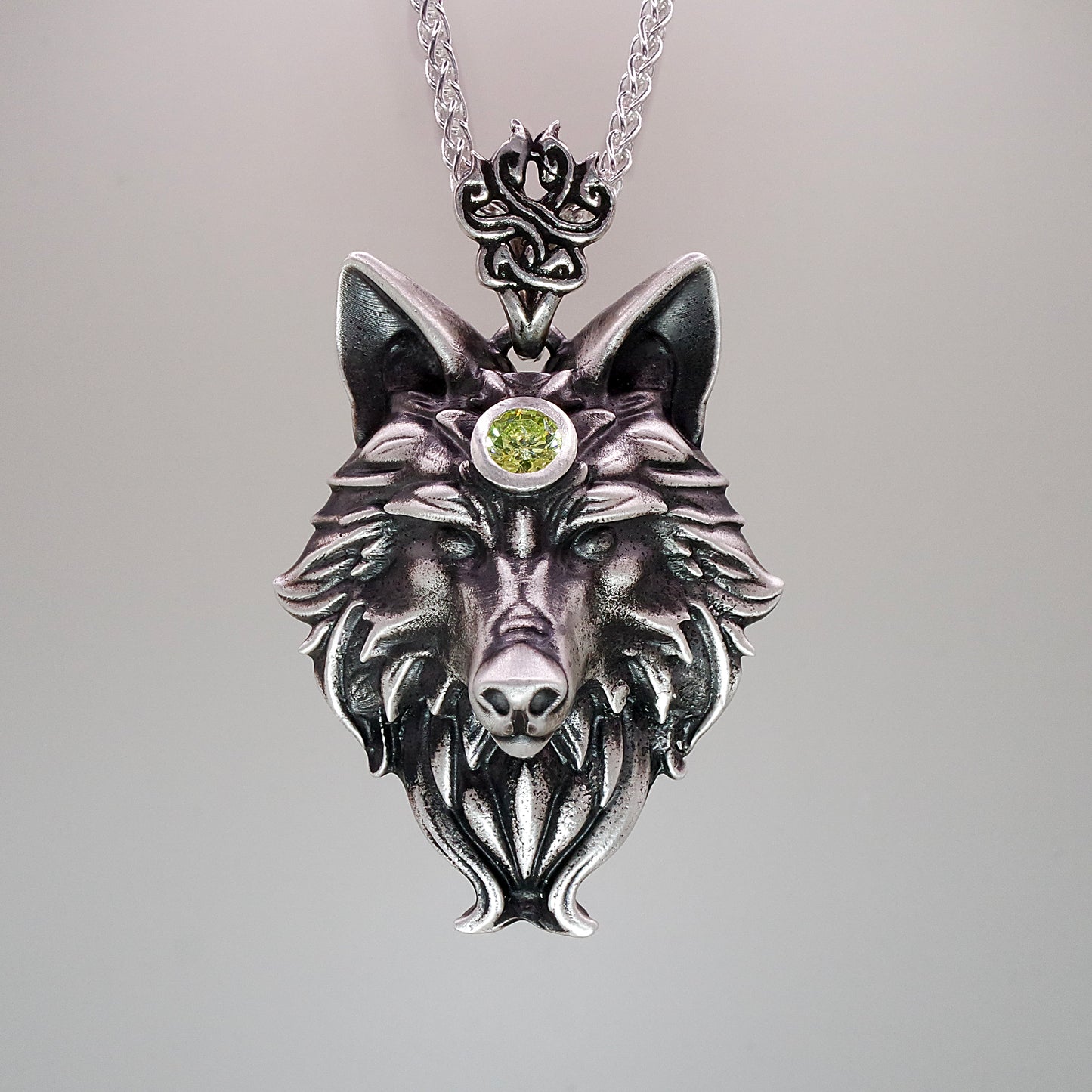 Fangborne Sterling Silver Wolf Pendant- Limited Edition- Birthstone pendant