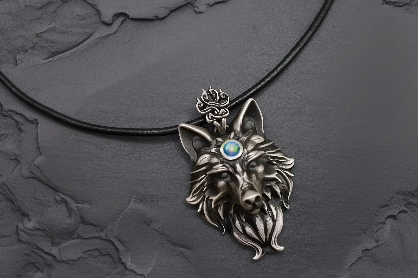 Fangborne Sterling Silver Wolf Pendant- Limited Edition- Birthstone pendant