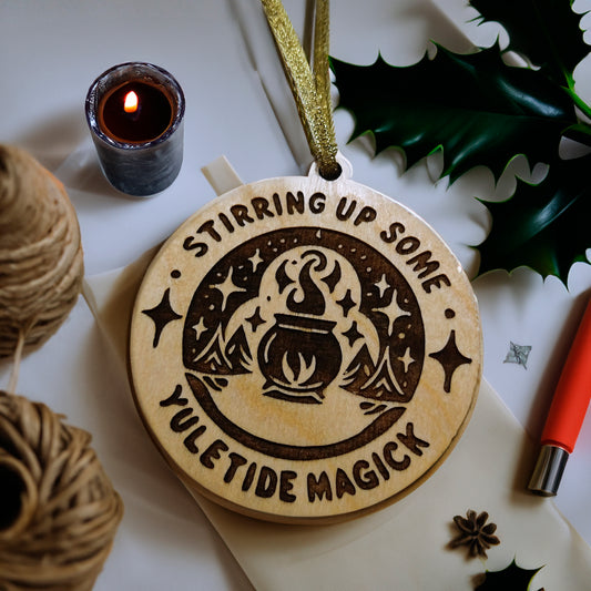 Yuletide Magick  Pagan Yule solstice witchy ornament