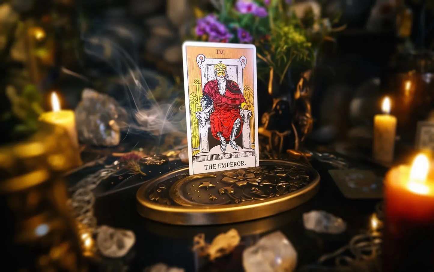 Celestial Floral Black Gold Eco Resin Tarot Card Holder