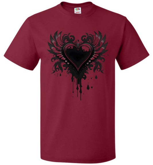 Gothic Emo Rock and Roll Bleeding Heart Shirt s-6xl