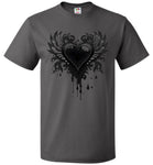 Gothic Emo Rock and Roll Bleeding Heart Shirt s-6xl