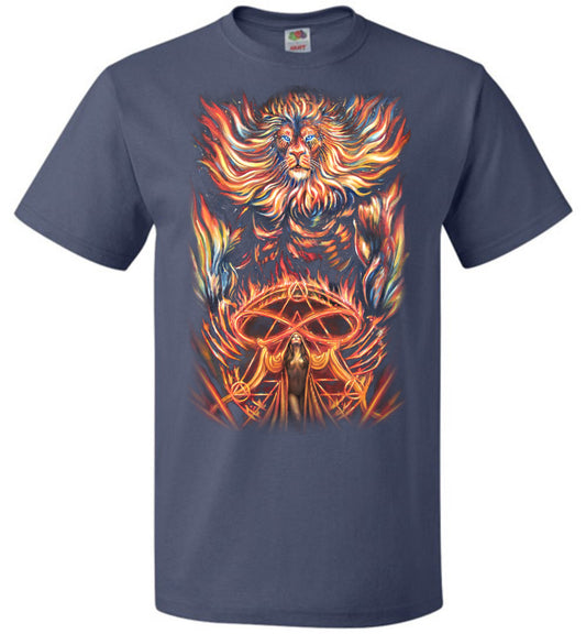 Strength Tarot Lion Leo Fantasy Art Astrological Magic T-shirt s-6xl - Inlumined Arts LLC