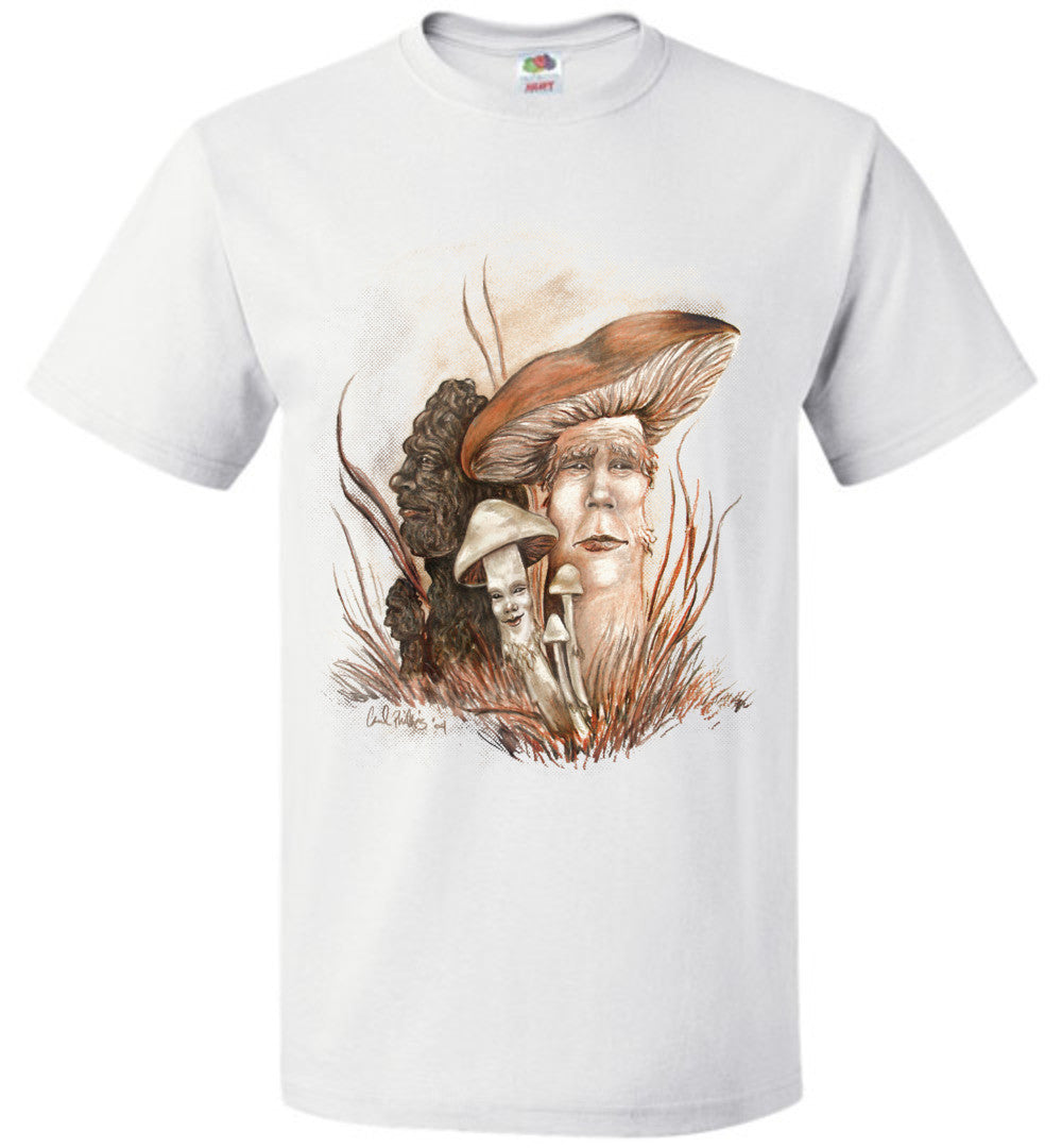 Mushroom People- Fruit of the Loom Fantasy Art Nature T-shirt Unisex (S-6XL) Lights - Inlumined Arts LLC