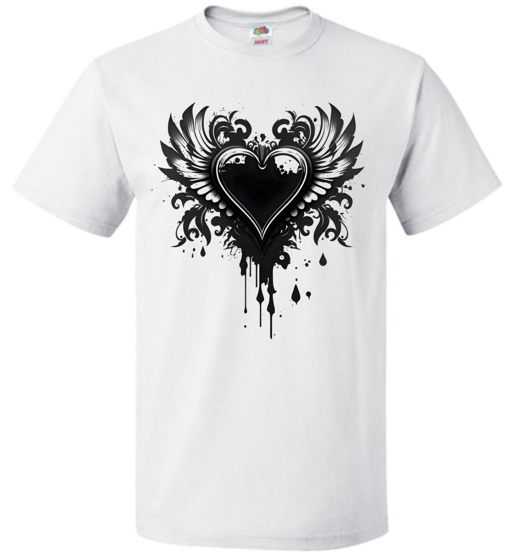 Gothic Emo Rock and Roll Bleeding Heart Shirt s-6xl