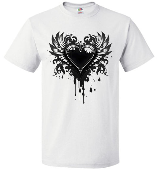 Gothic Emo Rock and Roll Bleeding Heart Shirt s-6xl
