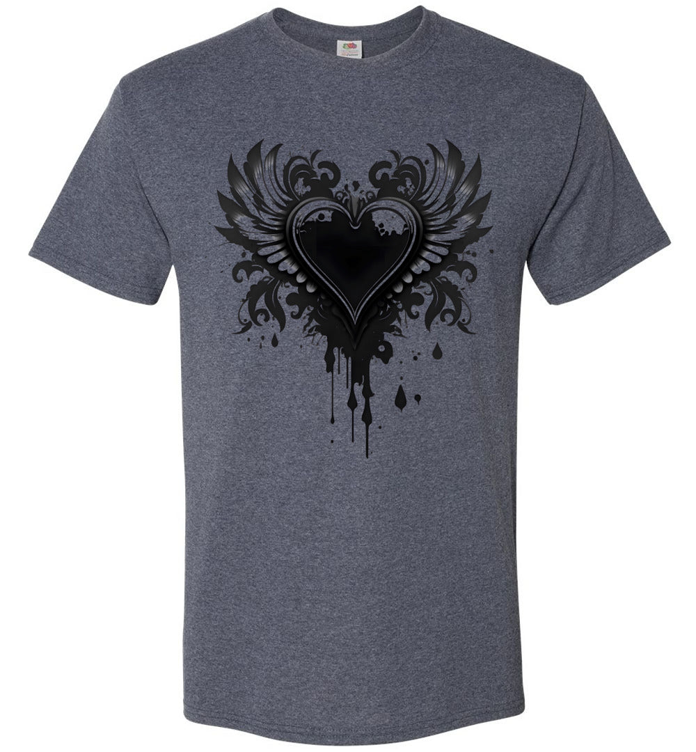 Gothic Emo Rock and Roll Bleeding Heart Shirt s-6xl