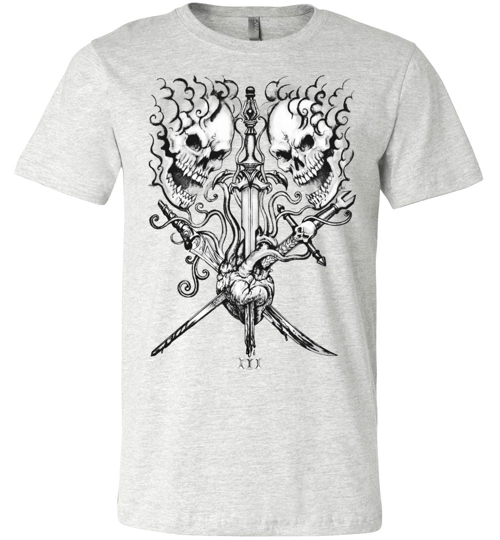 Three of Swords Tattoo Tarot Graphic Shirt - Inlumined Arts LLC