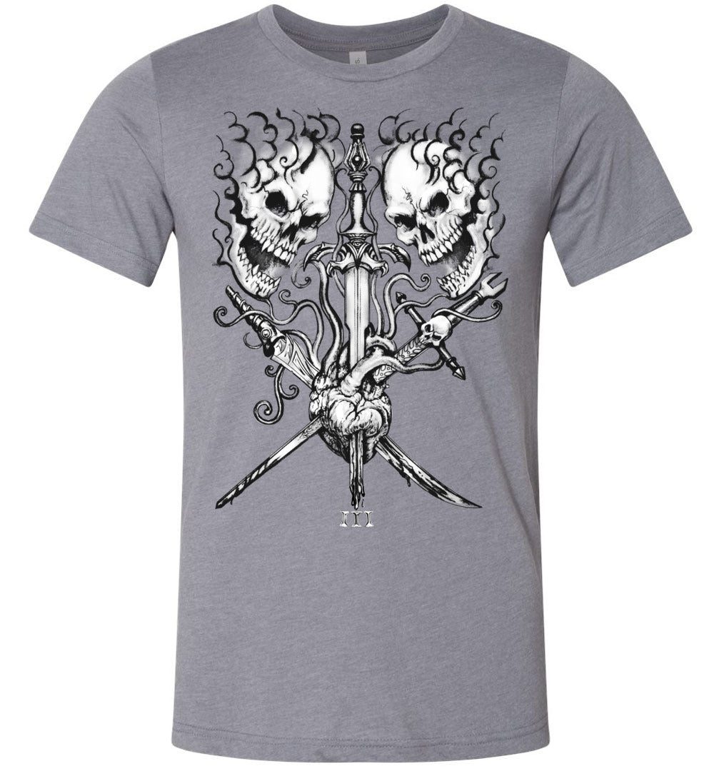 Three of Swords Tattoo Tarot Graphic Shirt - Inlumined Arts LLC
