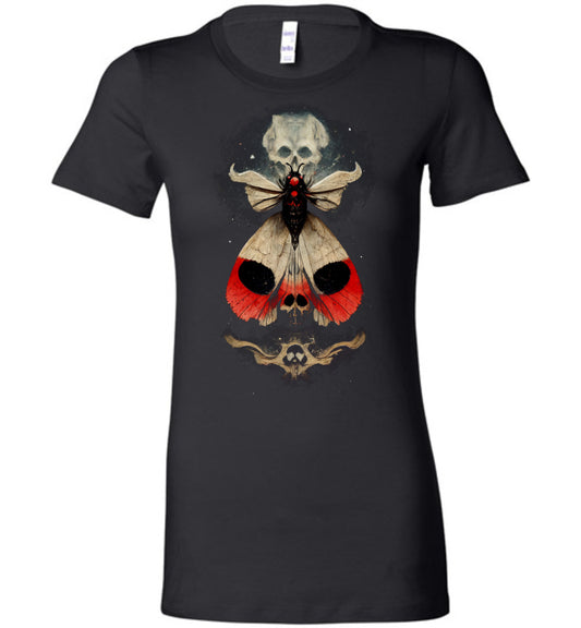 Ladies Fantasy Skull Death's Head Moth Shirt