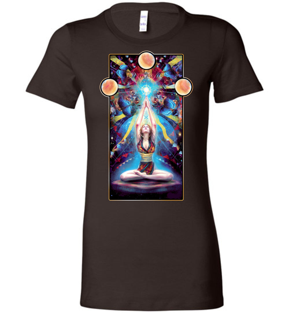 Meditation Womans Fit T-shirt New Age Spiritual Yoga - Inlumined Arts LLC