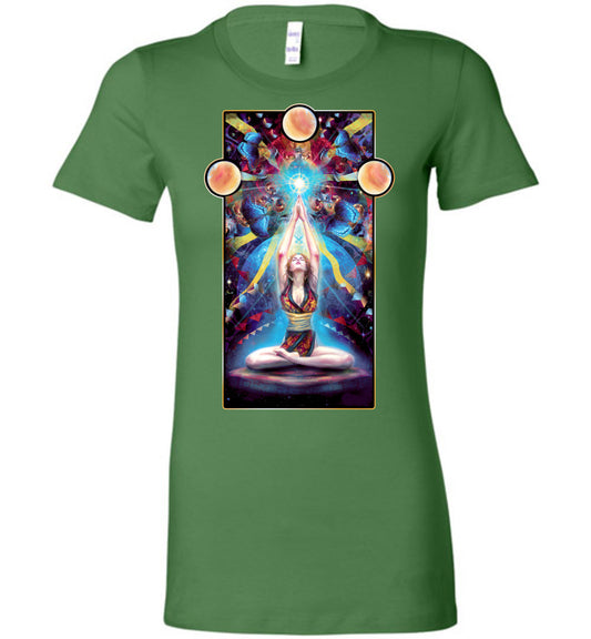 Meditation Womans Fit T-shirt New Age Spiritual Yoga - Inlumined Arts LLC