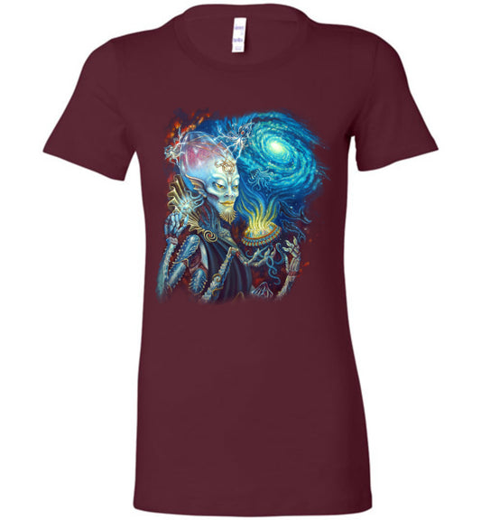 Ladies King of Cups Water Alien Extraterrestrial outerspace  galaxy t-shirt s-2xl - Inlumined Arts LLC