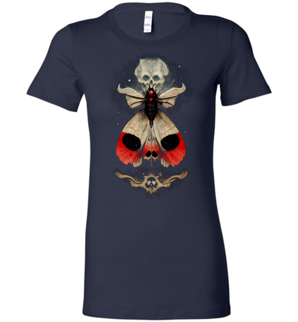 Ladies Fantasy Skull Death's Head Moth Shirt