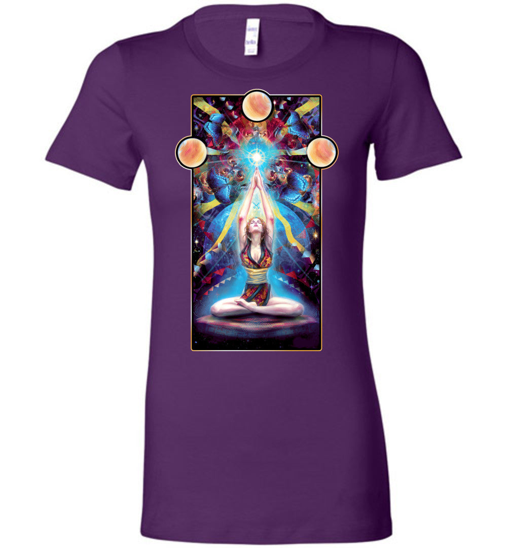 Meditation Womans Fit T-shirt New Age Spiritual Yoga - Inlumined Arts LLC