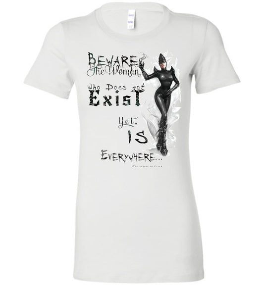 Shadow Tech Goddess Ladies  Bella Graphic  T shirt in White (S-2XL) - Inlumined Arts LLC