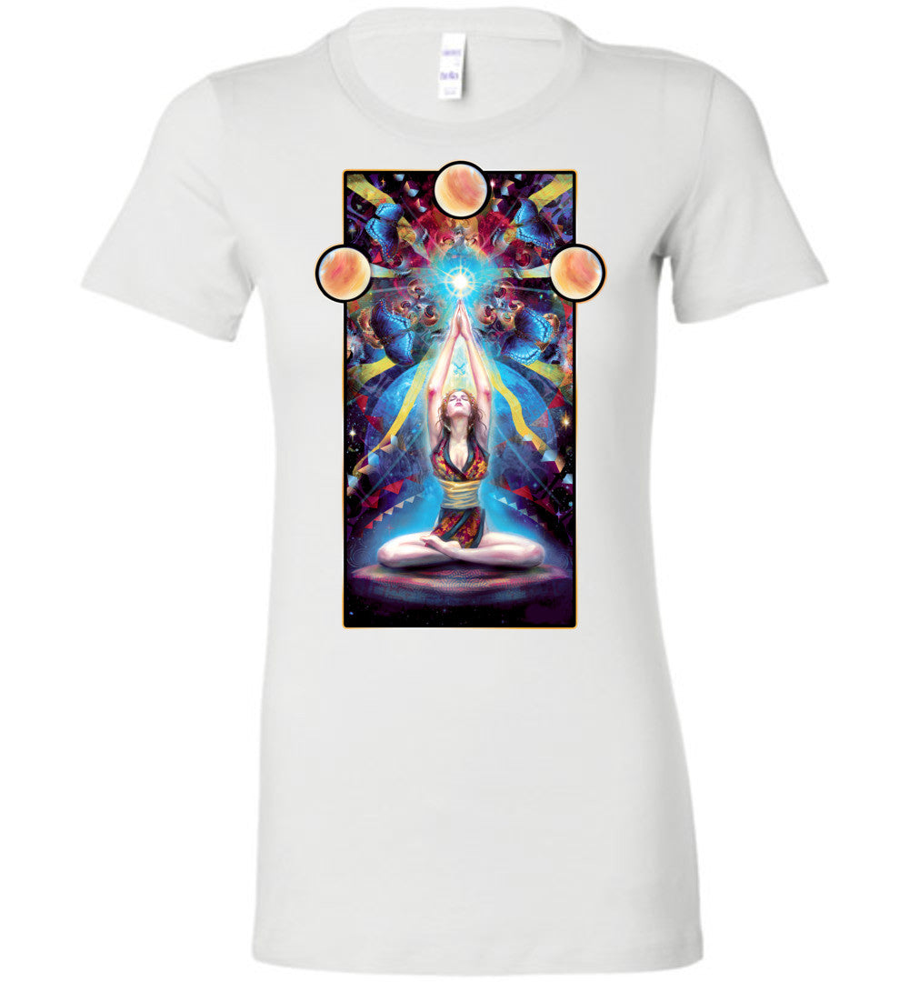 Meditation Womans Fit T-shirt New Age Spiritual Yoga - Inlumined Arts LLC