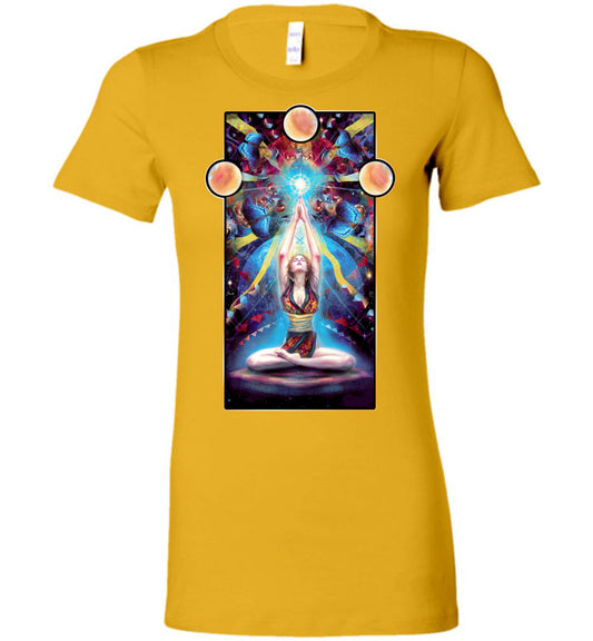 Meditation Womans Fit T-shirt New Age Spiritual Yoga - Inlumined Arts LLC