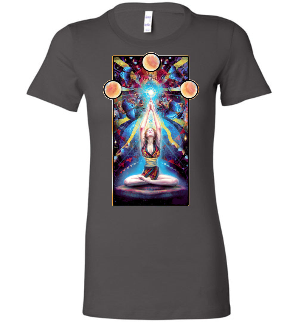 Meditation Womans Fit T-shirt New Age Spiritual Yoga - Inlumined Arts LLC