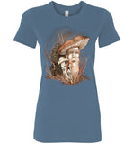 Ladies Womens  T-shirt Mushroom People  Fantasy Nature Art Juniors (S-2xL)