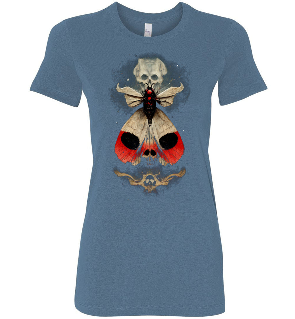 Ladies Fantasy Skull Death's Head Moth Shirt