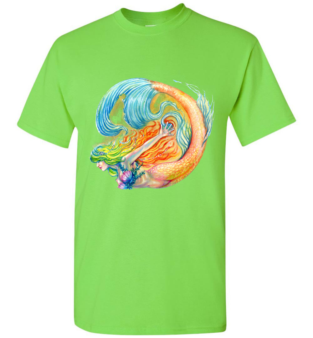 Colorswirl Rainbow Siren Mermaid Beachwear t-shirt Unisex - Inlumined Arts LLC