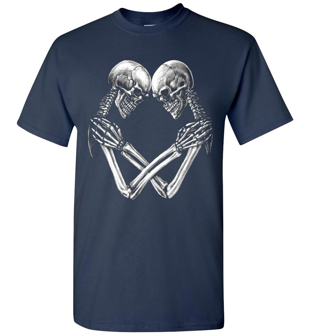 Skeleton Heart Unisex t-shirt Human Rights political skull love - Inlumined Arts LLC