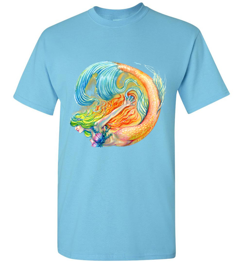 Colorswirl Rainbow Siren Mermaid Beachwear t-shirt Unisex - Inlumined Arts LLC