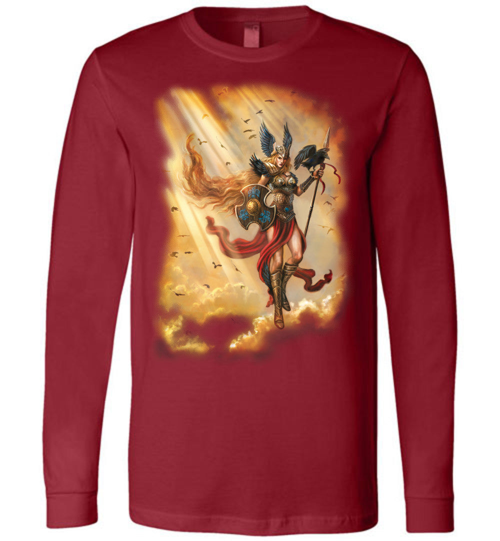 Valkyrie- UNISEX canvas long sleeve T-shirt colors Size ( S-2XL) - Inlumined Arts LLC