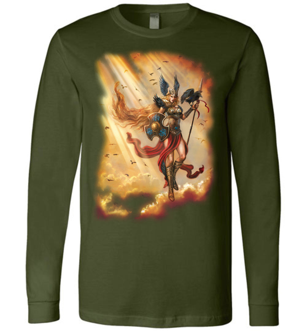 Valkyrie- UNISEX canvas long sleeve T-shirt colors Size ( S-2XL) - Inlumined Arts LLC